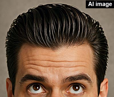 Man with greasy hair